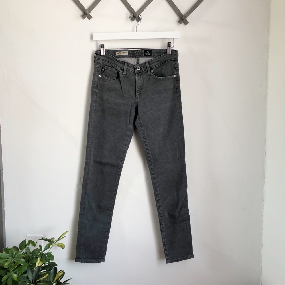 AG The Stevie Ankle Slim Straight in Gray
